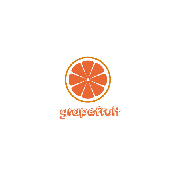 新鲜红柚子与题词标题矢量插图图片下载