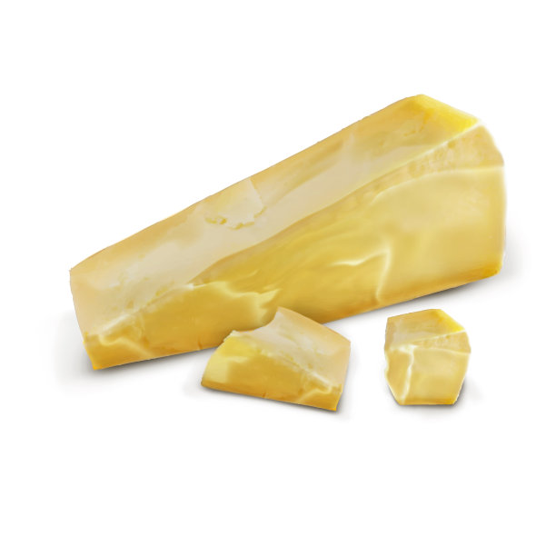 一块帕尔马干酪。三维现实矢量插图孤立在白色背景。图片下载