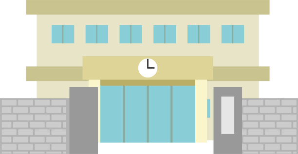 日本近代公立学校建筑有大门图片下载