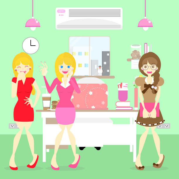 办公室八卦女职员的概念图片下载