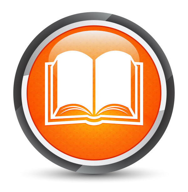 图书图标银河橙色圆形按钮图片下载