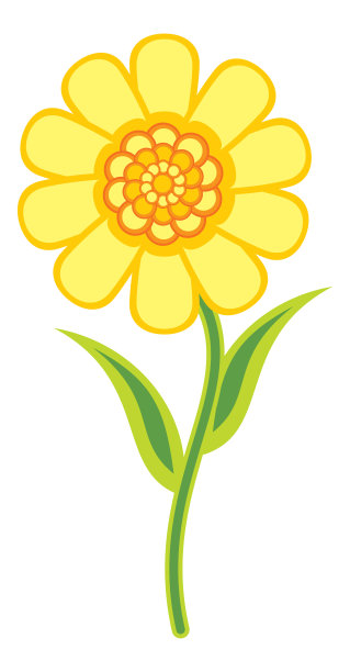 孤立在白色背景上的卡通花。儿童插图。图片下载
