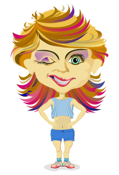 卡通少女插画图片下载