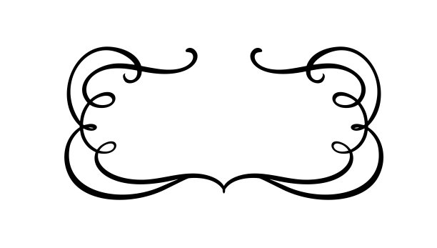 蓬勃复古矢量框架。漩涡插图文字，贺卡，婚礼邀请，书。手绘可爱的孤立边界素材图片