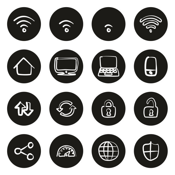 Wi - Fi连接图标徒手白上黑圈图片下载