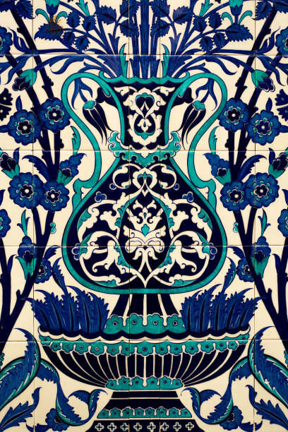 奥斯曼风格的瓷砖和陶瓷图片下载