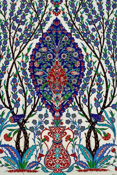 奥斯曼风格的瓷砖和陶瓷图片下载