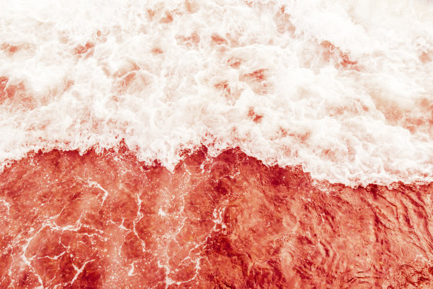 活珊瑚粉海浪高潮，灵感超现实波普艺术抽象背景图片下载