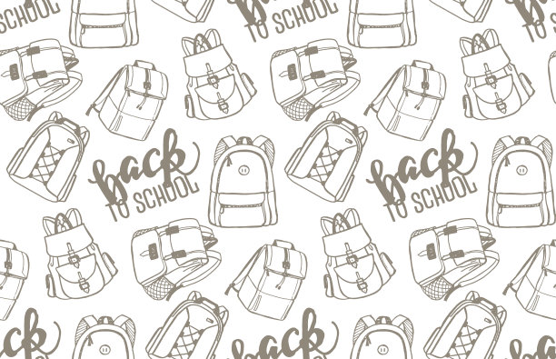 手绘涂鸦背包图案背景图片下载