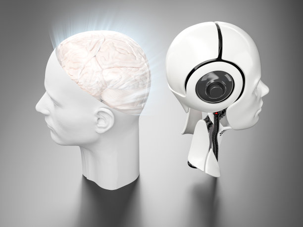 机器人人工智能(AI)对抗人类大脑图片下载