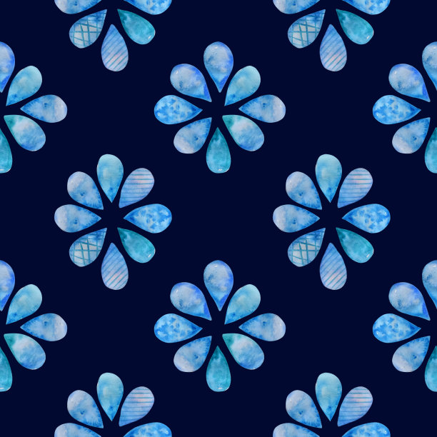 水彩水滴无缝图案。图片下载