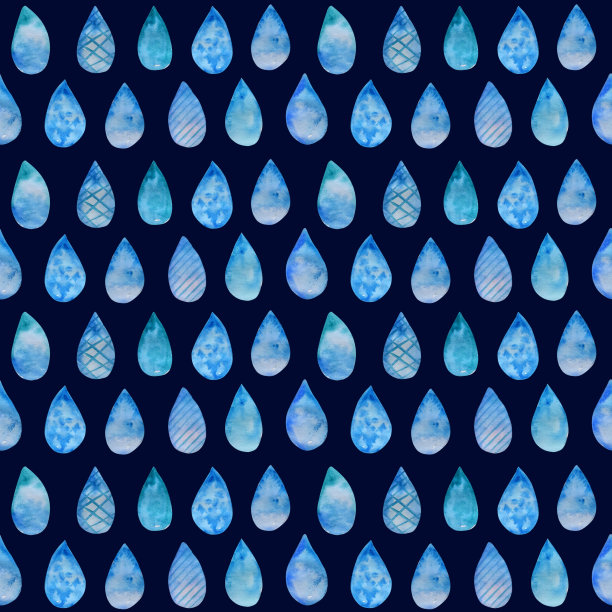 水彩水滴无缝图案。图片下载