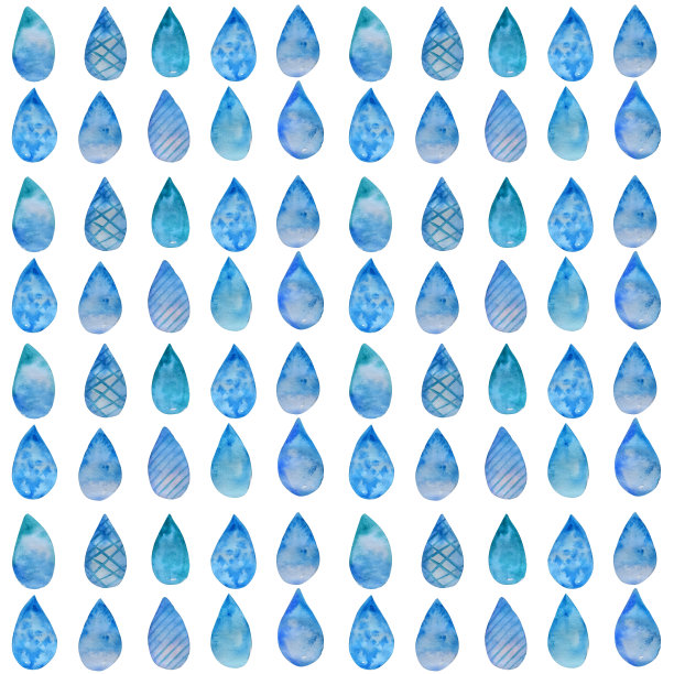 水彩水滴无缝图案。图片下载