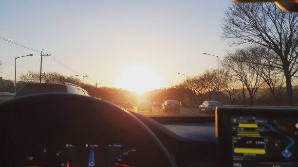 日出,汽车图片下载