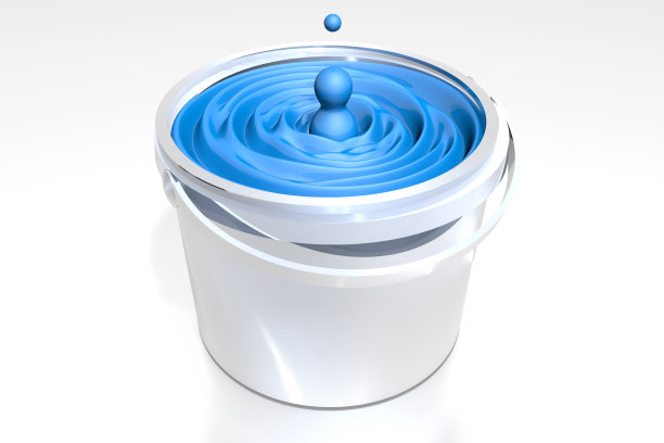 油漆桶的亮蓝色图片下载