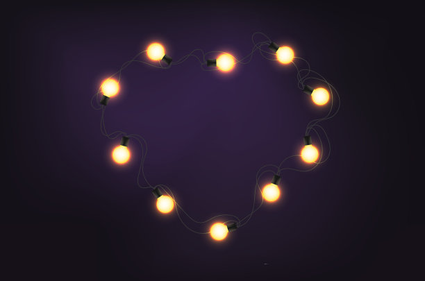 闪亮的心在黑暗的背景。矢量插图。情人节贺卡的概念图片下载