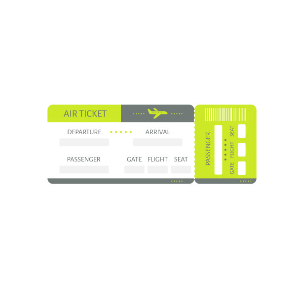 向量绿色旅游机票图标旅游图片下载