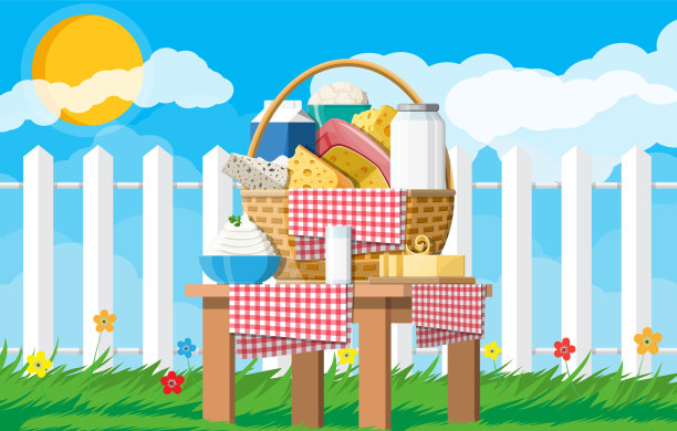 乳制品套装。收集牛奶食品。图片下载