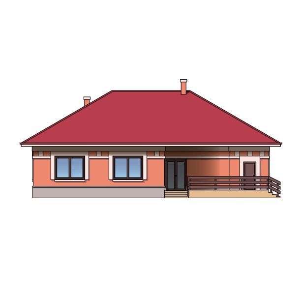 房屋的建筑外观。向量现实的例证。孤立在白色背景上。图片下载