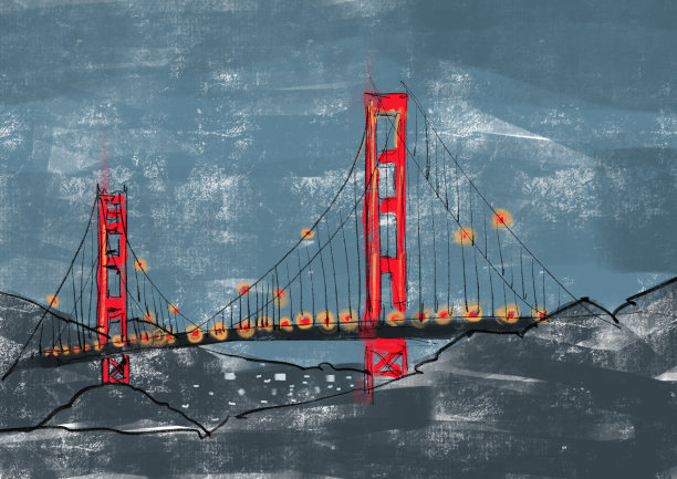 红色的桥图片下载