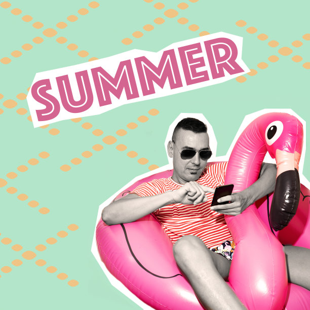 短信夏天在当代拼贴图片下载