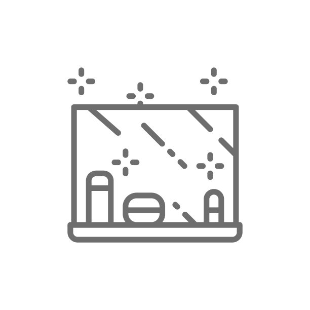 梳妆台，化妆镜，化妆品线图标。图片下载
