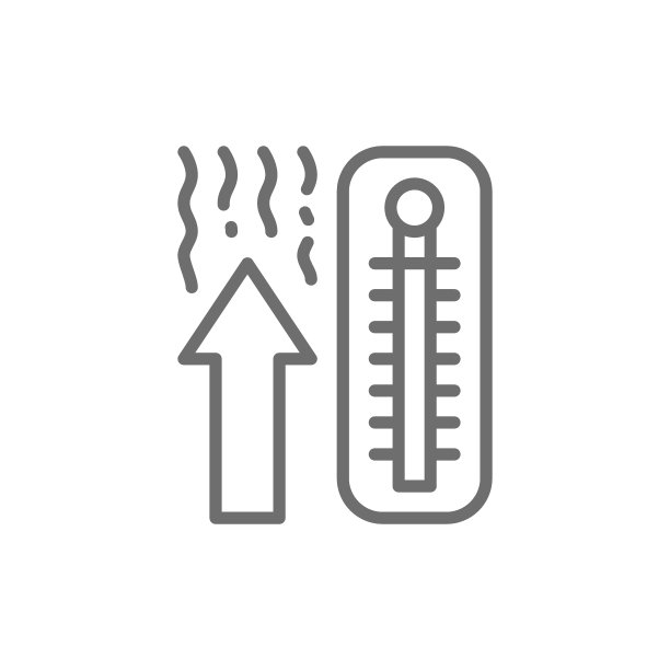 温度计温度上升线形图标图片下载