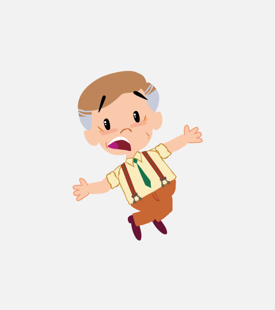 商人在聪明的休闲风格跳跃吓坏了。图片下载