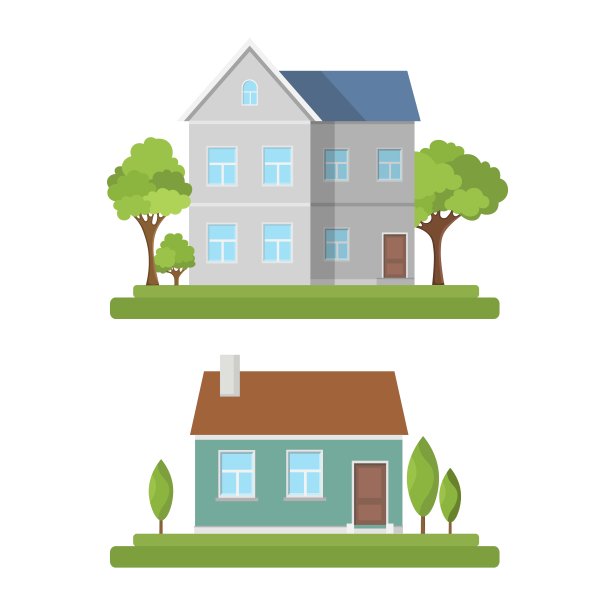 住宅设置夏季外部现代插图公寓前面图片下载