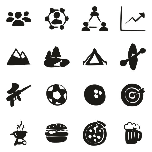 团队建设图标徒手填充图片下载