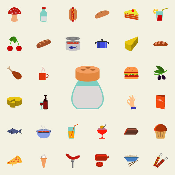 盐瓶图标。餐厅图标普遍设置为网络和移动图片下载