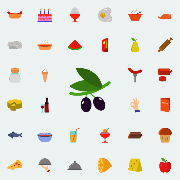 黑橄榄图标。餐厅图标普遍设置为网络和移动图片下载