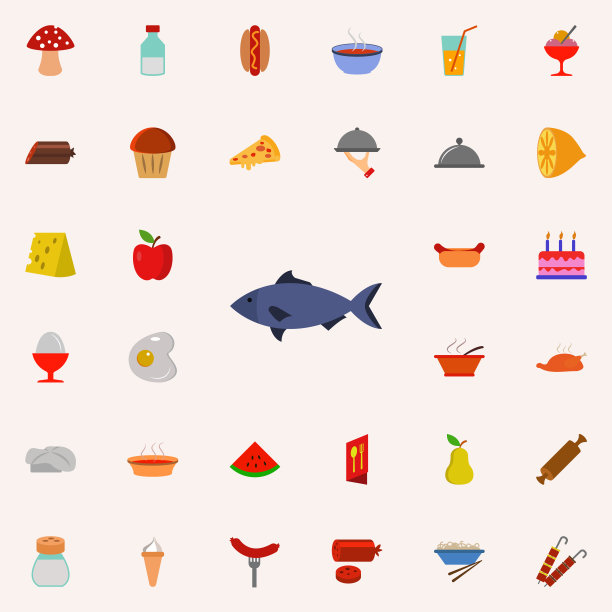 一条鱼图标。餐厅图标普遍设置为网络和移动图片下载