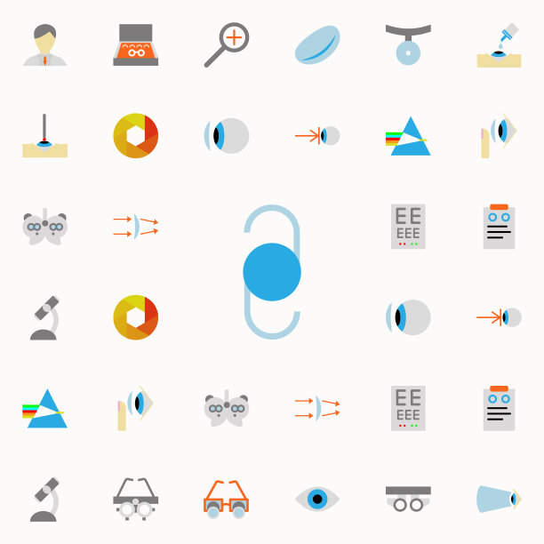 利奥插图图标。验光图标通用设置为网络和移动图片下载