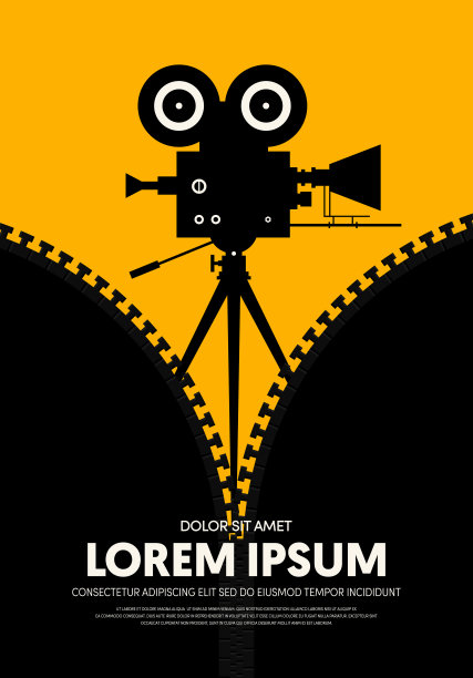 电影和电影海报设计模板背景现代复古复古的风格图片下载