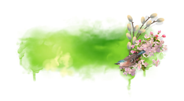 春天水彩背景图片下载