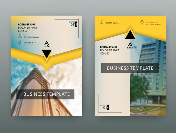 黄色的业务模板。Flayer或广告抽象背景交付，能源业务图片下载