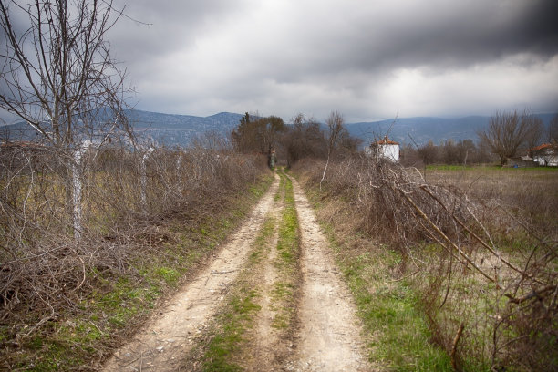 田野之间的村庄图片下载