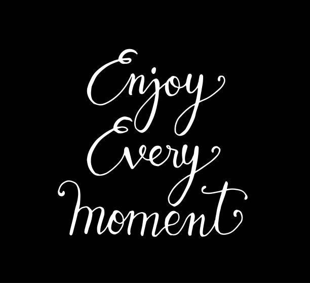 享受每一刻引用排版，矢量插图图片下载