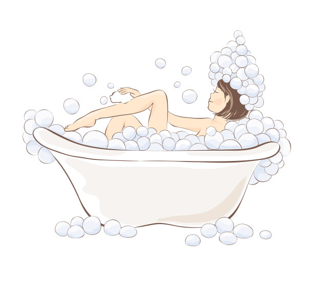 年轻女子的泡沫图片下载