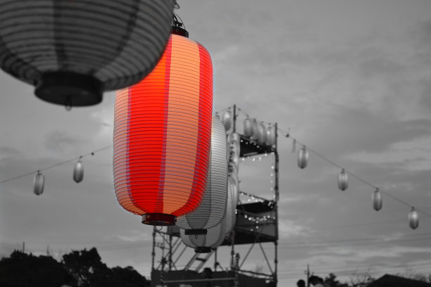 日本夏季节日(黑白彩色版)图片下载