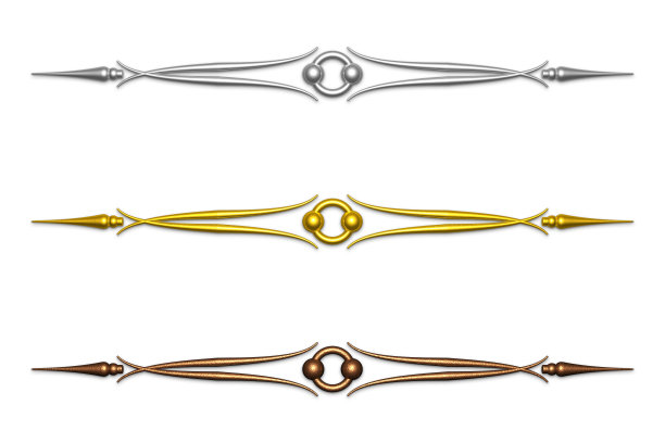 独特的三维文字分割器和装饰设计元素系列图片下载