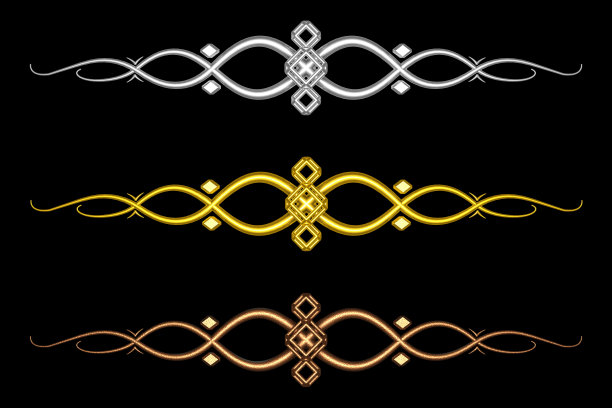 独特的三维文字分割器和装饰设计元素系列图片下载