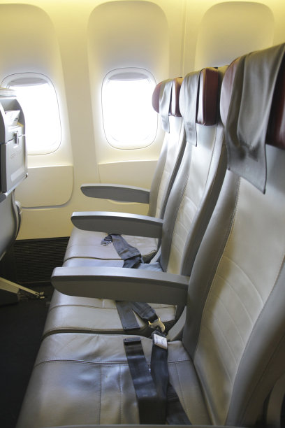 飞机经济舱的乘客座位图片下载