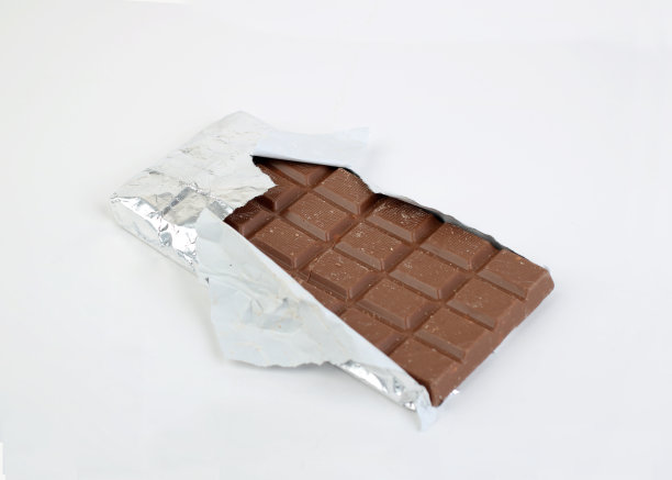 未完全包装的巧克力棒图片下载