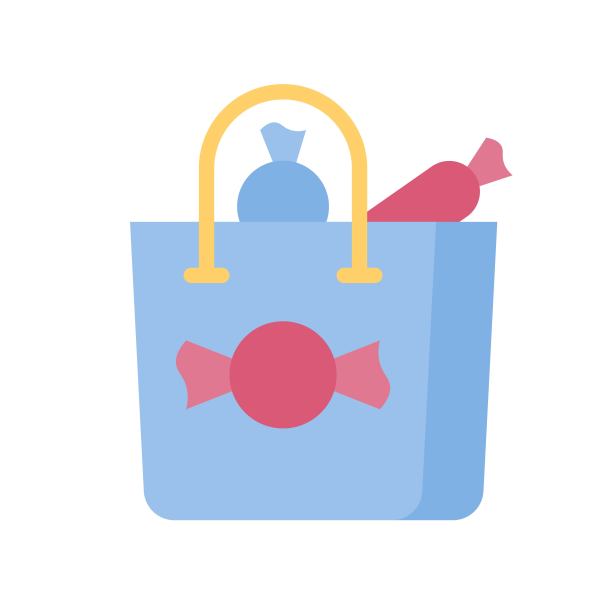 购物袋矢量插图，孤立的平面风格图标图片下载