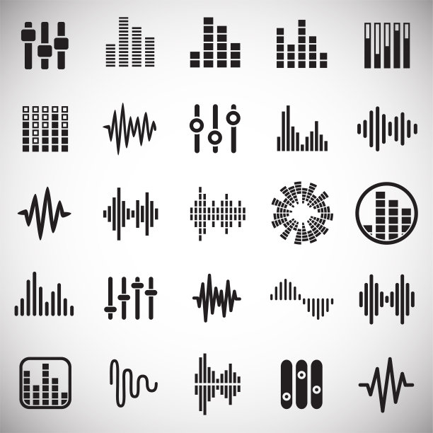 均衡器图标设置在白色背景的图形和网页设计，现代简单的矢量标志。网络的概念。时髦的符号为网站设计网页按钮或移动应用程序。图片下载