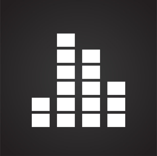 用于图形和网页设计的黑色背景均衡器图标，现代简单的矢量符号。网络的概念。时髦的符号为网站设计网页按钮或移动应用程序。图片下载