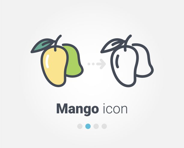 芒果水果矢量图标图片下载