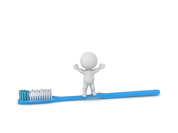 带牙刷的3D角色图片下载